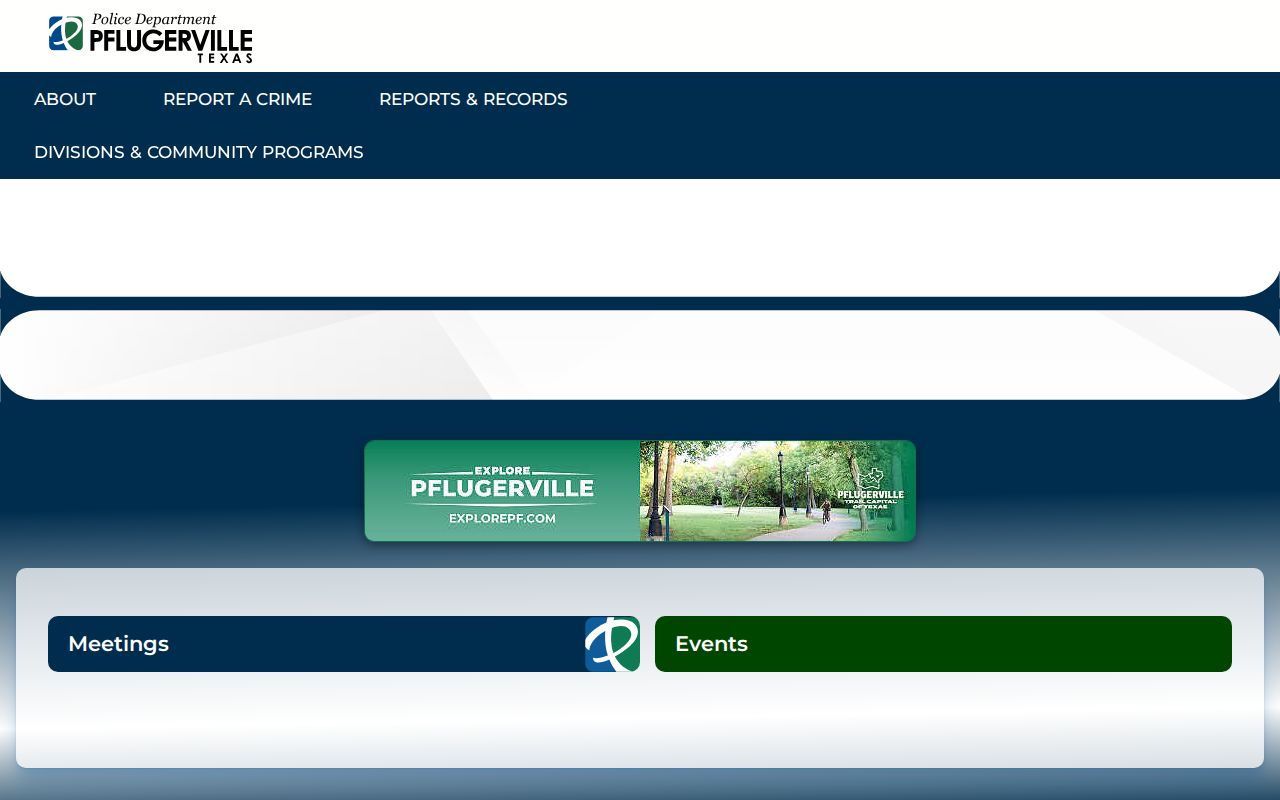 Pflugerville Police Department official record and arrest information page
